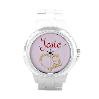 Add a name watch with gold love heart