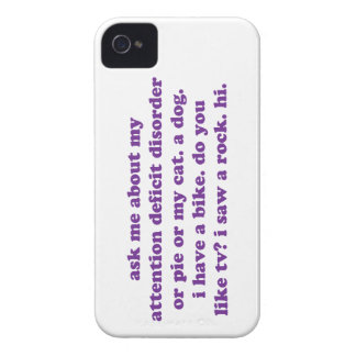 ADD ADHD Funny Quote - Purple iPhone 4 Cases