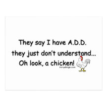 ADD Chicken Humor Postcard