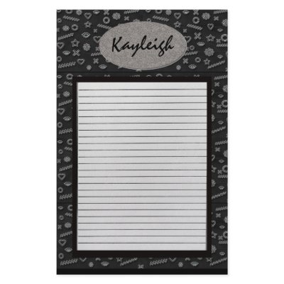 Add Her Name Black Designer Stationary Stationery Paper by Paper_Passion