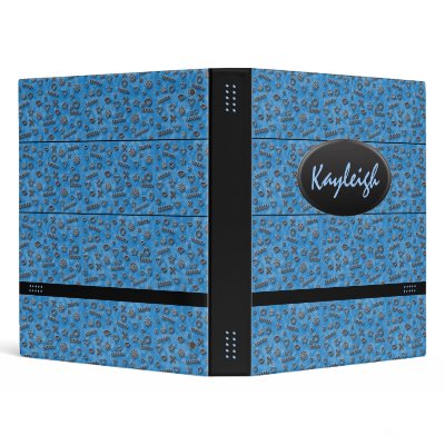 Add Her Name Blue Designer Binder by Paper_Passion