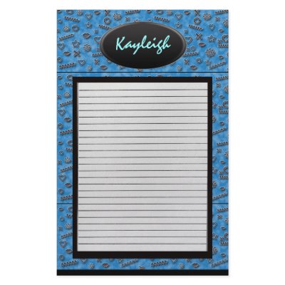 Add Her Name Blue Designer Stationary Stationery Design by Paper_Passion