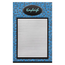 Add Her Name Blue Designer Stationary Stationery Design