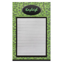Add Her Name Green Designer Stationary Personalized Stationery