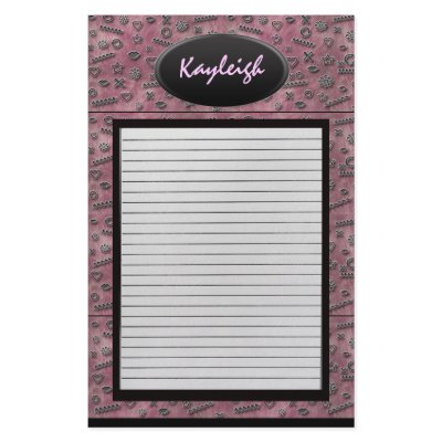 Add Her Name Pink Designer Stationary Custom Stationery by Paper_Passion