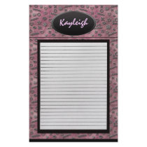 Add Her Name Pink Designer Stationary Custom Stationery