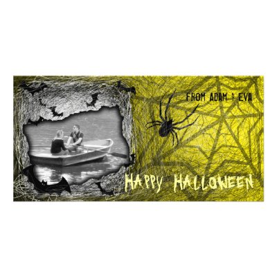 Add Image Halloween Photo Card Yellow by pixibition