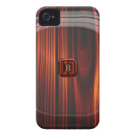 Add Initial Cool Varnished Wood Look iPhone 4 Case