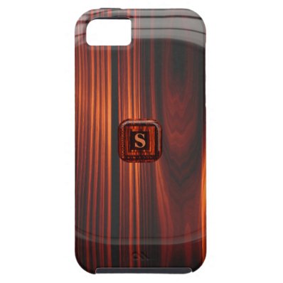 Add Initial Cool Varnished Wood Look iPhone 5 Case