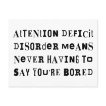 ADD Never Bored Postcards