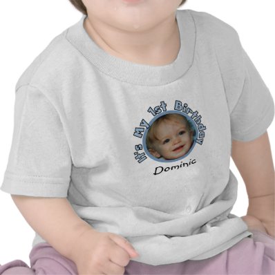 Add Photo and Name 1st Birthday T-shirt