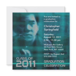 Add Photo Class of 2011 Invitation Sci fi Blue 5 invitation