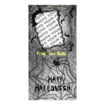 Add Photo Halloween Photo Card Bats Spider Vertica