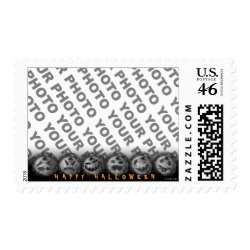 Add Photo Halloween Pumpkin Postage stamp