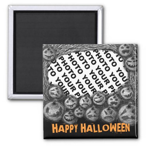 Add Photo Happy Halloween Magnet Pumpkin 2 magnet