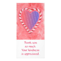 Add Photo thank you cards, Christmas candy heart Customized Photo Card