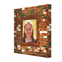 Add photo to Brick illusion  wrapped canvas print