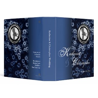 Add Photo Wedding Binder Blue Floral binder