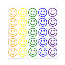 Add Text & Images Gifts: Rainbow Smiley Faces Memo Note Pad
