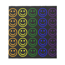 Add Text & Images Gifts: Rainbow Smiley Faces Memo Pads