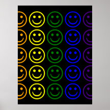 Add Text & Images Gifts: Rainbow Smiley Faces Print