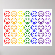 Add Text & Images Gifts: Rainbow Smiley Faces Posters