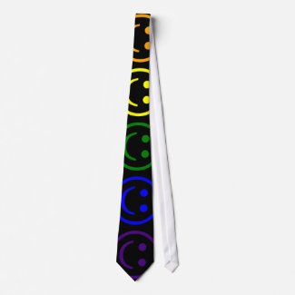 Add Text &amp; Images Gifts: Rainbow Smiley Faces Neck Ties