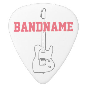 add the name of the band white delrin guitar pick