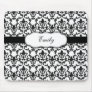 Add Your Name Black Damask Mousepad