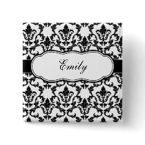 Add Your Name Damask Button buttons