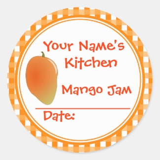 Add Your Name Mango Jam Canning Jar Lid Stickers