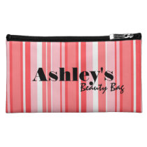 Add Your Name, Red Striped Beauty Bag bagettes bags