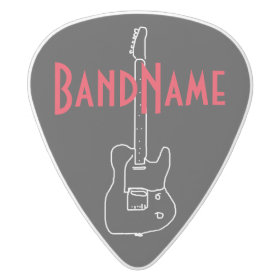 add your own band name white delrin guitar pick