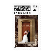 Add your own photo wedding design template postage stamps