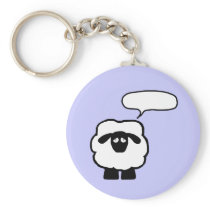 Add Your Own Phrase Sheep Keychain