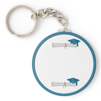 Add Your Own Text Blue Graduation Keychain by Firecrackinmama