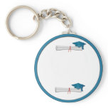 Add Your Own Text Blue Graduation Keychain