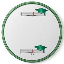 Add Your Own Text Green Graduation Button button