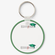 Add Your Own Text Green Graduation Keychain keychain