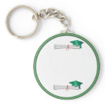 Add Your Own Text Green Graduation Keychain