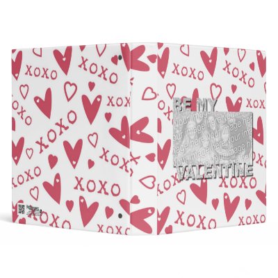 Add your Photo Be My Valentine Cut Out Frame - XOX 3 Ring Binder by FrankzPawPrintz