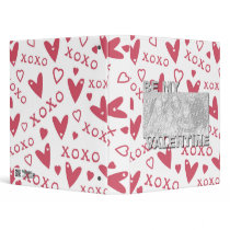 Add your Photo Be My Valentine Cut Out Frame - XOX 3 Ring Binder