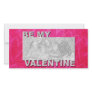 ADD Your Photo Be My Valentine Frame - Fuchsia Hea Photo Greeting Card