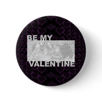ADD Your Photo Be My Valentine Frame - Goth Hearts Pin