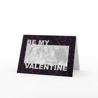 ADD Your Photo Be My Valentine Frame - Goth Hearts card