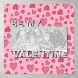 ADD Your Photo Be My Valentine Frame - Pink Hearts Print