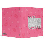ADD Your Photo Be My Valentine Frame - Pink Lips 3 Ring Binder