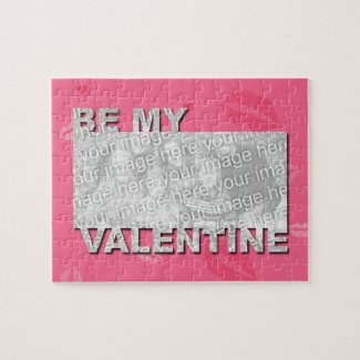 ADD Your Photo Be My Valentine Frame - Pink Lips puzzle