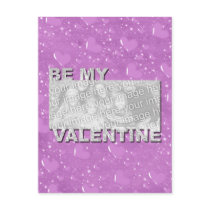 ADD Your Photo Be My Valentine Frame - Purple Hear Postcards