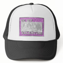 ADD Your Photo Be My Valentine Frame-Purple Hearts Hat